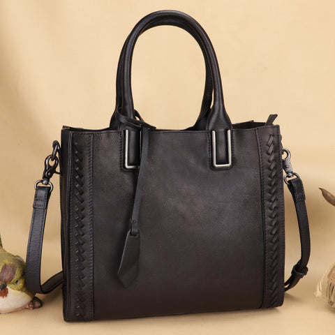 Cowhide Handmade Hand-held Women's Bag