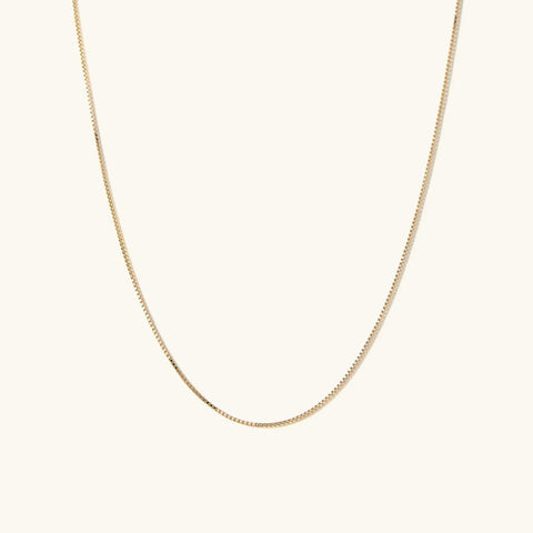 14k Gold Baby Box Chain Necklace