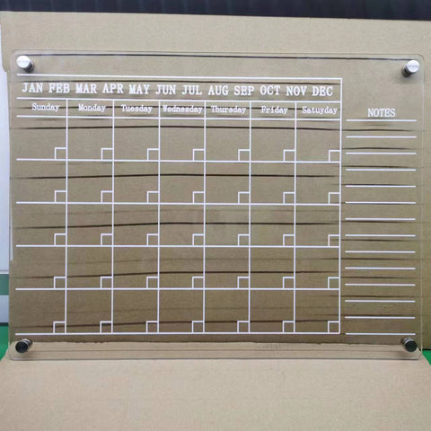 Acrylic Magnetic Dry Wipe Plate Calendar For Refrigerators