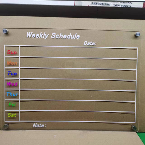 Acrylic Magnetic Dry Wipe Plate Calendar For Refrigerators