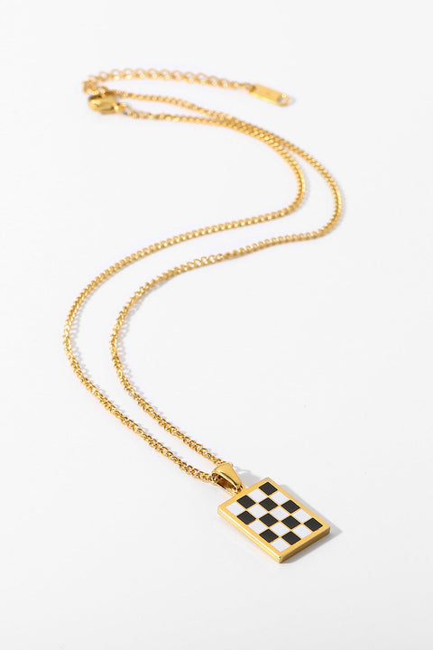 Checkerboard Pendant Necklace