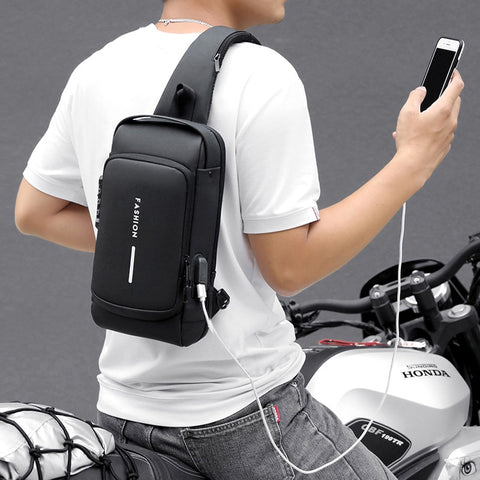 Men's USB Shoulder Bag